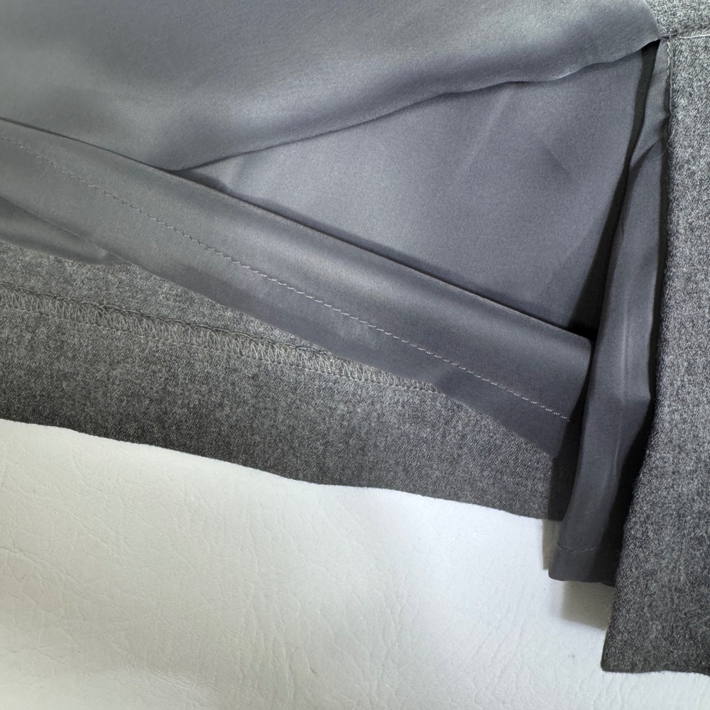 Talbots Womens Wool Sheath Dress Gray Ruffle Neck Sleeveless 12 Career Office - Picture 7 of 13